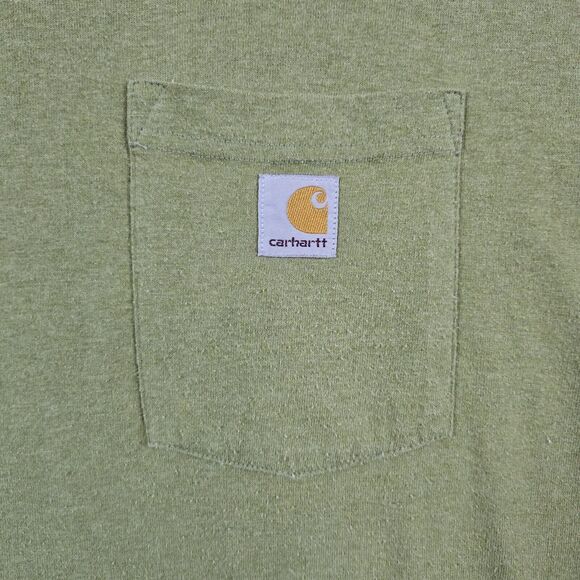 Carhartt Men's Pocket Tee T-Shirt Green Size 2XL Regular Logo Cotton/Polyester - Picture 2 of 11